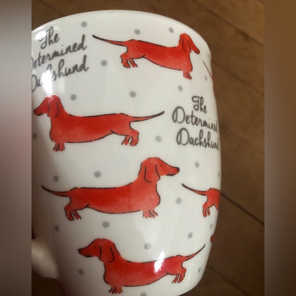 The Determined Dachshund Large Mug Milly Green Designed in Britain White Red - Picture 5 of 15